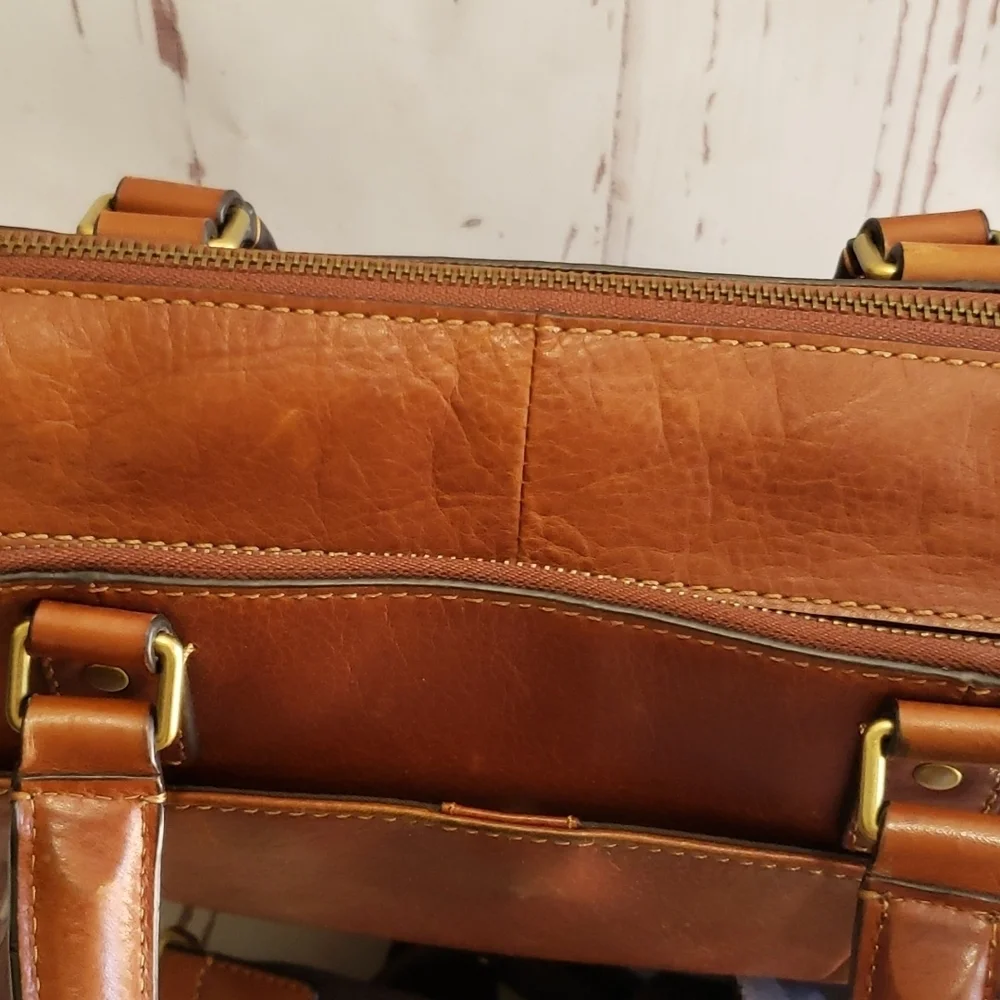 Fossil brown messenger office school bag